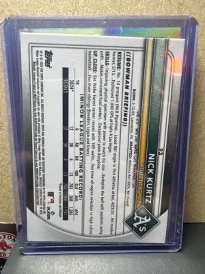 2025 Bowman Chrome Nick Kurtz RC Red Rookie Variation! Athletics Buyback back