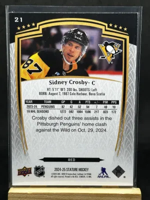 Sidney Crosby 2024-25 Upper Deck Stature Red 061/249 #21 back