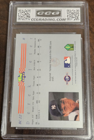1992 Classic Best Blue Bonus Derek Jeter Yankee Minor League Rookie #BC22 Gem Mint 10 back