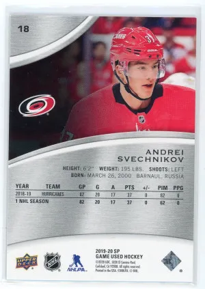 2019-20 SP Game Used #18 Andrei Svechnikov Rainbow /275 back