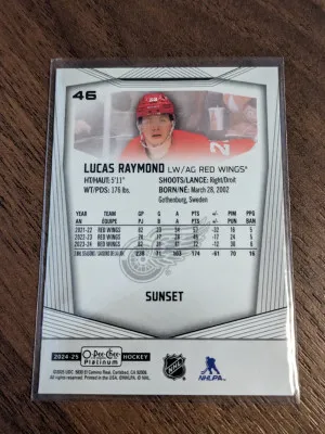 Lucas Raymond #46 Sunset 2024-25 O-Pee-Chee OPC Platinum back