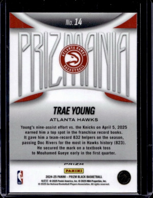 2024-25 Prizm Black Trae Young Prizmania SP #14 Case Hit back