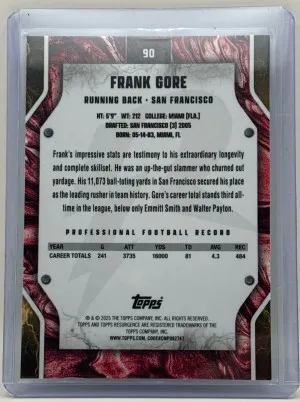 2024 Topps Resurgence Color - Frank Gore 105/249 back