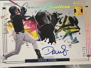 2024 Panini Impeccable - Canvas Creations Druw Jones #CCS-DJ /25 (AU, RC) front