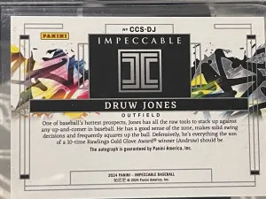 2024 Panini Impeccable - Canvas Creations Druw Jones #CCS-DJ /25 (AU, RC) back
