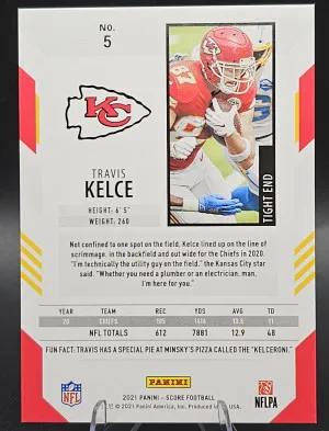 #5 Travis Kelce 2021 Score - Blue Explosion #/20 back