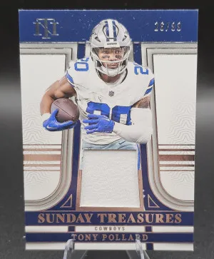 2023 Panini National Treasures Tony Pollard Sunday Treasures STR-TP /99 Patch front