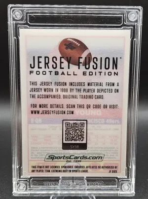 STEVE YOUNG 1998 SAN FRANCISCO 49ERS PRO BOWL "BATTLE OF THE GRIDIRON" EVENT WORN JERSEY PATCH BY JERSEY FUSION back