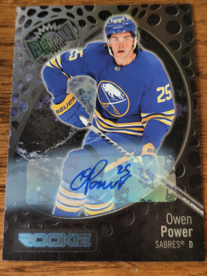 22-23 UD Metal Universe Owen Power Base Rookie Auto front