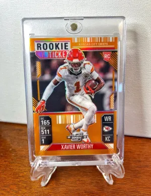 2024 Contenders Optic XAVIER WORTHY Rookie Ticket Orange Prizm #/75 RC #100 front