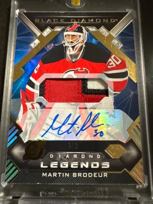 Martin Brodeur Diamond Legends 3 Color Patch Auto /5 front