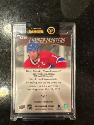 2023-24 Allure Nick Suzuki Lumber Masters 1 Of 1 back