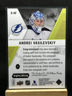 Andrei Vasilevskiy 2017-18 Upper Deck Synergy Autographs #A-AV back
