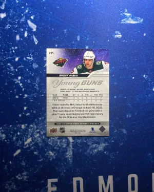 Brock Faber Young Guns Silver Outburst back