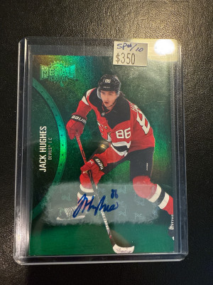 2021-22 Metal Universe PMG Green Jack Hughes /10 front