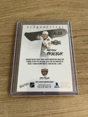 2024-25 Skybox Metal Universe Alphabetical Spectrum /199 Matthew Tkachuk back