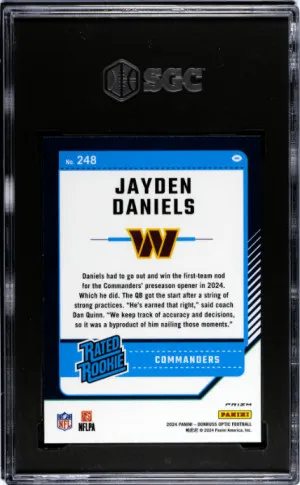 2024 Donruss Optic Jayden Daniels SGC 9 back