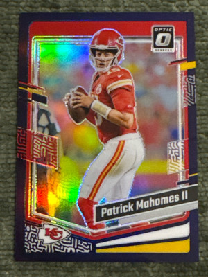2023 Optic Patrick Mahomes Purple /50 front