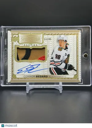 2023-24 UD The Cup Connor Bedard Splendor Rookie Patch Auto /49 RPA #SP-CB front
