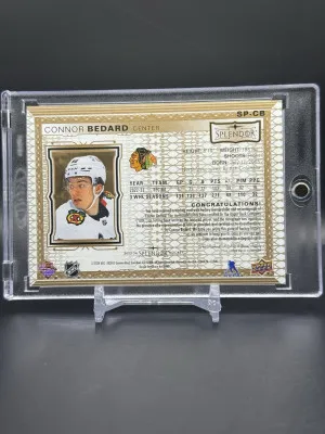 2023-24 UD The Cup Connor Bedard Splendor Rookie Patch Auto /49 RPA #SP-CB back