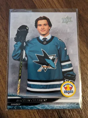Macklin Celebrini 24-25 UD 1st Round Draft Pick Rookie #743 San Jose Sharks🦈 front