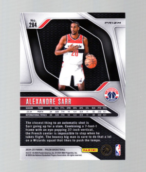 2024 Alexandre Sarr Prizm Pink Ice #264 back