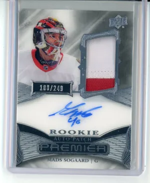 2022-23 UD Premier Mads Sogaard Rookie Auto Patch /249