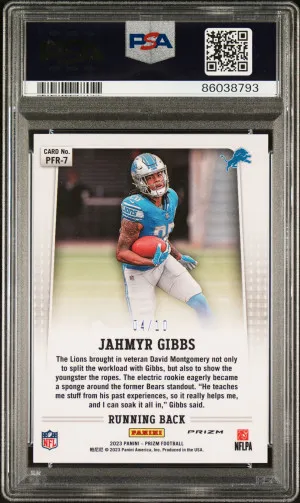 2023 Panini Prizm Prizm Flashback Rookie Jahmyr Gibbs Flashback Rookie-Gold Prizm back