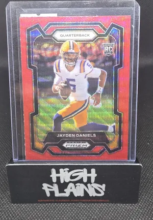 2024 Panini Prizm Draft Picks - Jayden Daniels #108 Ruby Wave Prizm (RC) front