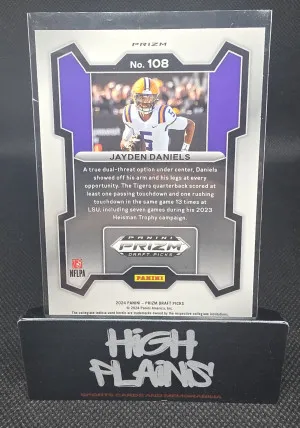 2024 Panini Prizm Draft Picks - Jayden Daniels #108 Ruby Wave Prizm (RC) back