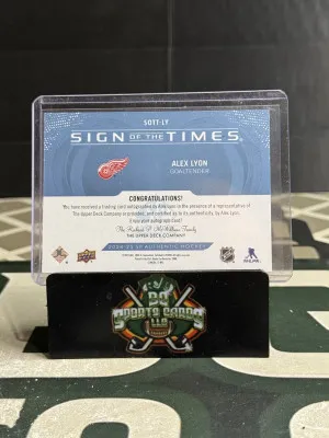 Alex Lyon Sign Of The Times Auto back