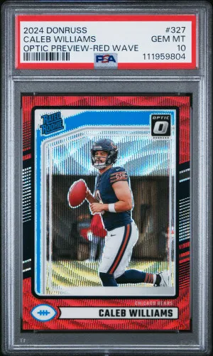 2024 Panini Donruss Caleb Williams Optic Preview-Red Wave front