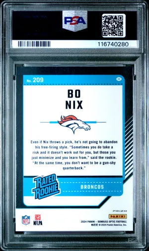 2024 Panini Donruss Optic Bo Nix Holo back