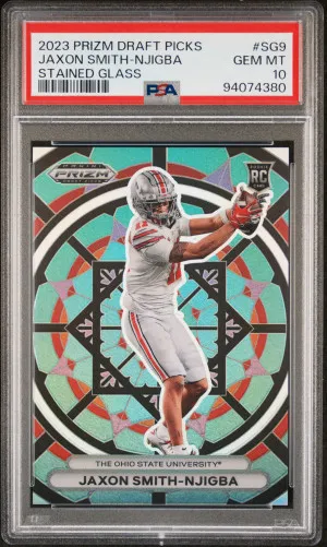2023 Panini Prizm Draft Picks Stained Glass Jaxon Smith-Njigba front