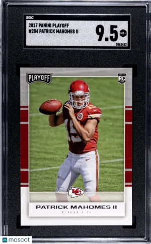 2017 Panini Playoff Patrick Mahomes II #204 SGC 9.5 front