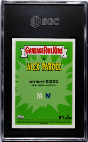 2022 Topps Gpk X Mlb #14A Rippin' Rizzo (Series 2) Blue Foil SGC 8.5 back