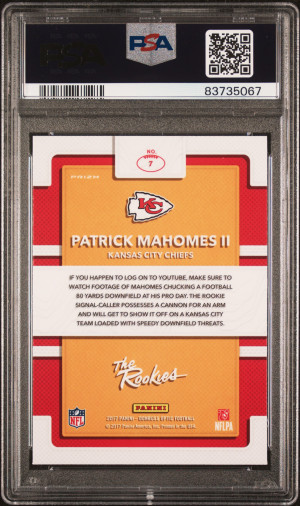 2017 Panini Donruss Optic The Rookies Patrick Mahomes Ii The Rookies back