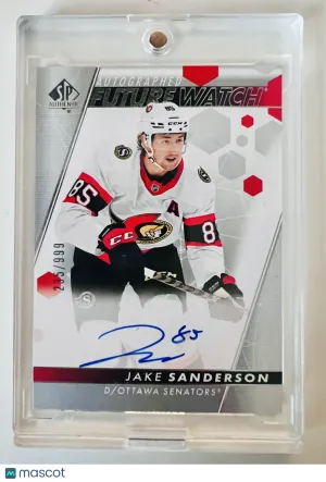 2022-23 Upper Deck SP Authentic Auto Future Watch Jake Sanderson Rookie /999 front