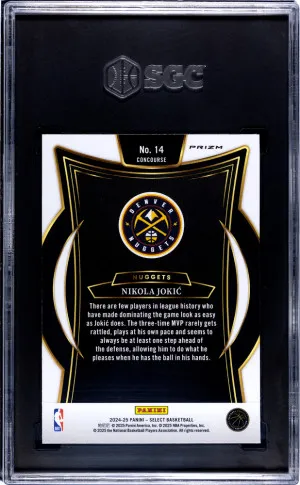 2024 Panini Select Nikola Jokic #14 Tiger Prizm SGC 9.5 back