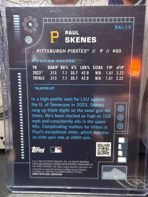 2024 Bowman Chrome REFRACTOR INSERT / Paul Skenes ROOKIE back