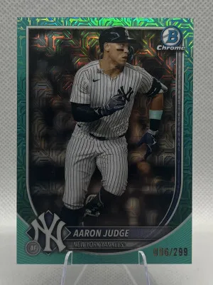 2025 Bowman Chrome Aaron Judge Aqua Mojo /299 front