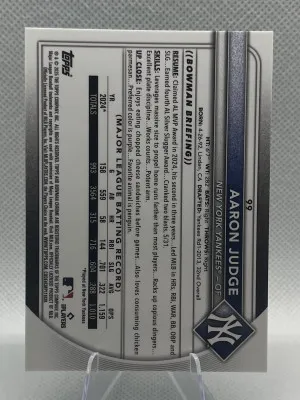 2025 Bowman Chrome Aaron Judge Aqua Mojo /299 back