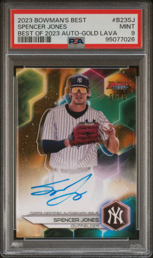 2023 Bowman's Best Best Of 2023 Autographs Spencer Jones Best Of 2023 Auto-Gold Lava front