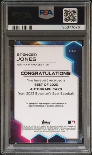 2023 Bowman's Best Best Of 2023 Autographs Spencer Jones Best Of 2023 Auto-Gold Lava back