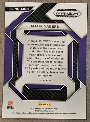 2024 Prizm Draft Picks - Malik Nabers - New Recruits Red Cracked Ice #NR-MNS back