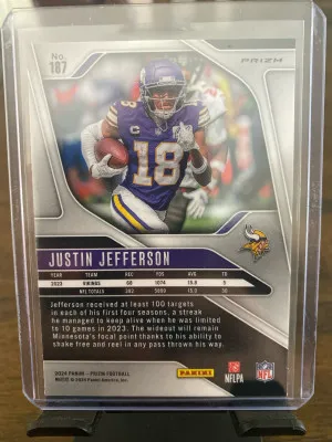 2024 Silver Prizm Justin Jefferson back