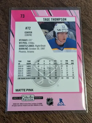 Tage Thompson matte pink OPC platinum O-pee-chee back