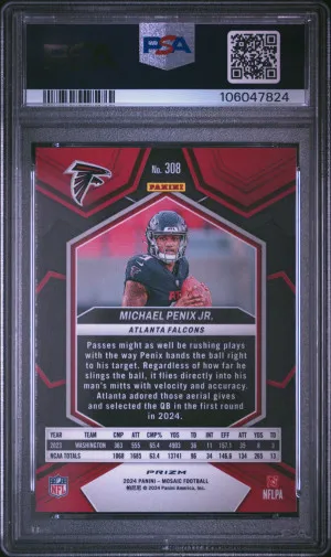 2024 Panini Mosaic Michael Penix Jr. Genesis PSA 10 back