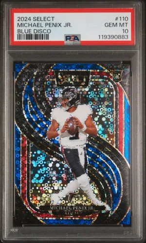 2024 Panini Select Michael Penix Jr. Blue Disco 25/25 PSA 10 front