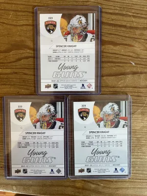 Spencer Knight young guns lot (x3) back